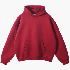Essentials Red Oversized Pullover Hoodie
